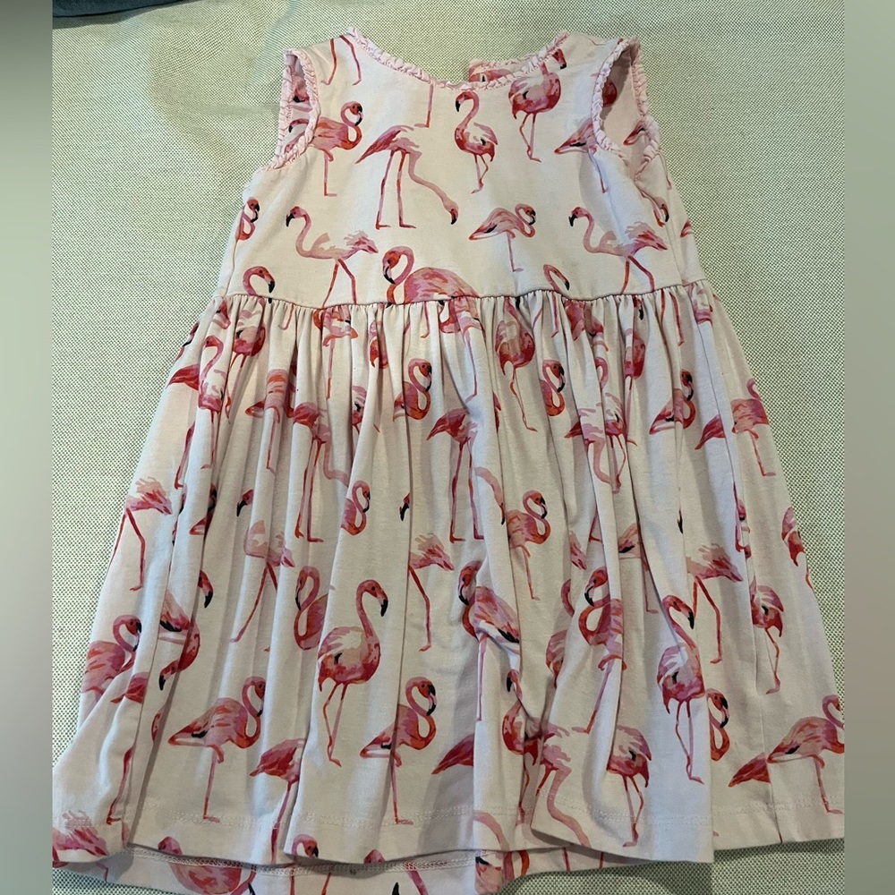 VGUC Rachel Riley pink Flamingo Dress. Size 3T. Washed and dried.